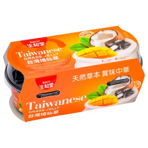 Sunity Grass Jelly-Mango (2 Cups) 生和堂燒仙草-椰香芒果(2杯)610g