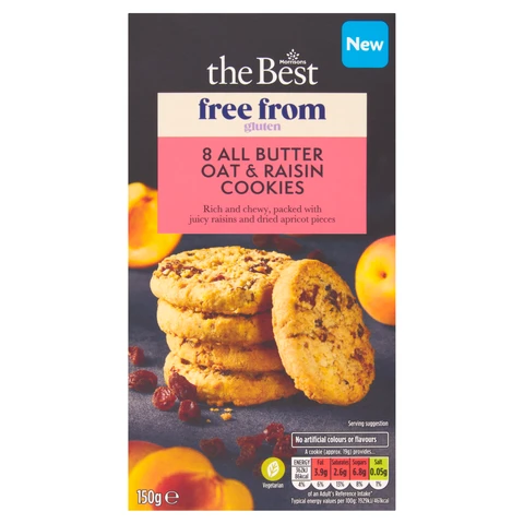 Morrisons The Best Free From Oat & Raisin Cookies 150g