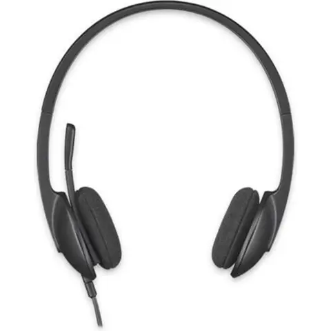 Logitech H340 Headset mit Mikrofon, Stereo-Headset, verstellbares geräuschunterdrückendes Mikrofon, schwenkbare Ohrpolster, USB-Anschluss, 1,8 m Kabel, PC/Mac/Laptop – Schwarz