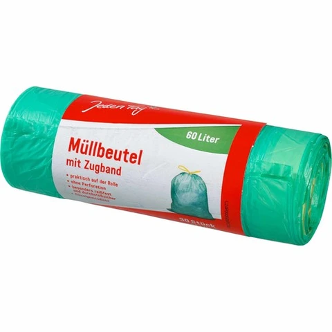 Jeden Tag Müllbeutel mit Zugband 60 L