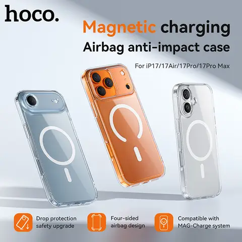 HOCO iPhone 17 ProMagnetic Series Airbag Shockproof Case-Transparent