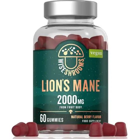 Wiseshrooms Lion's Mane 2000mg Cognitive Support Capsules - 60 Capsules