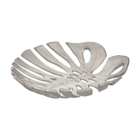 Premier Housewares Prato Monstera Blatt-Servierplatte, klein, silberfarben