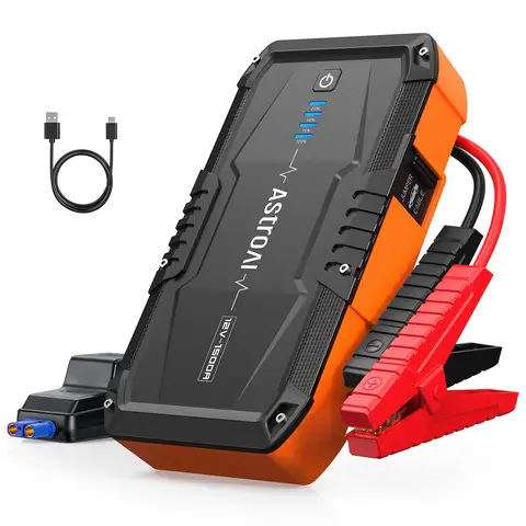 AstroAI S8 Car Battery Jump Starter, Car Jumper Starter Battery Pack for Up to 6.0L Gas & 3.0L Diesel Engines, 12V Portable Jump Box with 3 Modes Flashlight and Jumper Cable