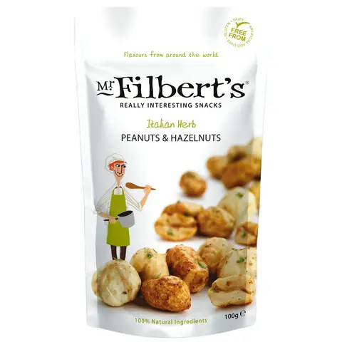 Mr Filbert's Italian Herb Peanuts & Hazelnuts 100g