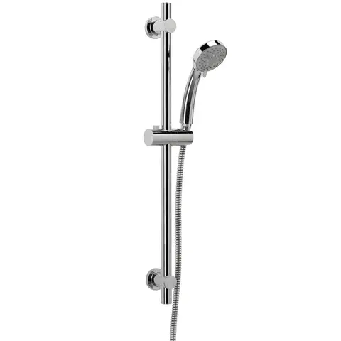 Croydex Essentials Chrome Shower Set - Riser Rail/Shower Head/Hose