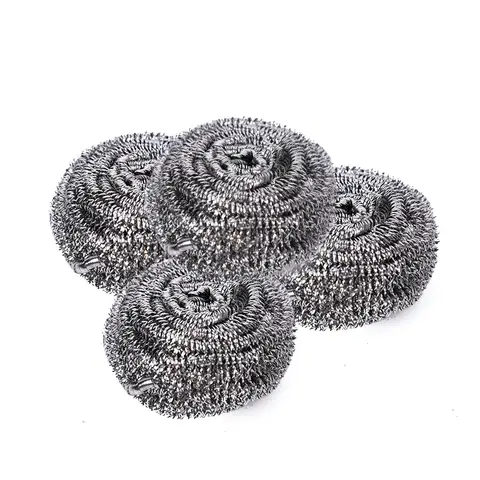 4er-Pack Edelstahl-Schleifschwämme, jeweils 15g, schwere Metall-Schmirgelpads (in Tüte)