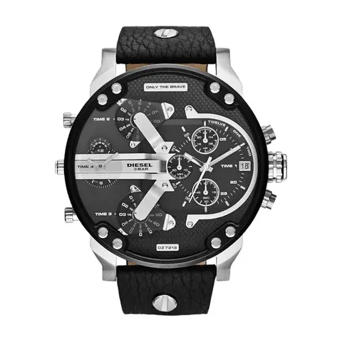 Diesel DZ7313 Mr. Daddy 2.0 Chronograph Black Leather Strap Watch