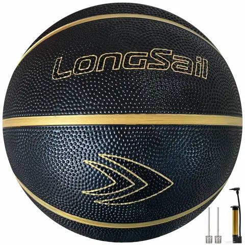 High-quality Rubber Basketball（29.5"） Size7# Black/Gold