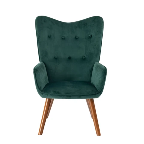 Urban Meuble ARMCHAIR Velvet Green with Wooden Legs & Comfortable