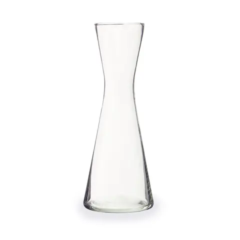 Maison by Premier Elegant Clear Glass Carafe, Gracefully Shaped Narrow Neck Glass Water Carafe, Classic Curved Sides Carafe
