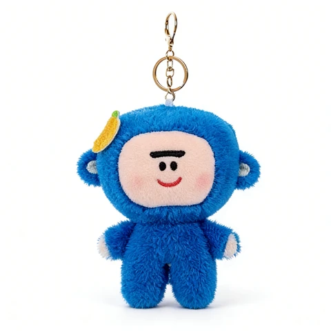 QuanDong Porte-clés animaux mini, visage carré, bleu - 12 cm - 20 - QD-SD-0029