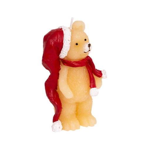 Bärenkerze mit roter Mütze 90 g