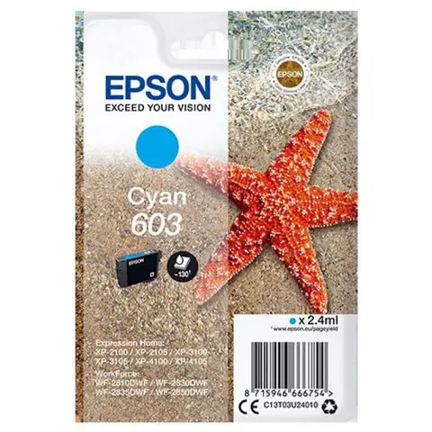 Sylvain Gaudron C13T03U24020 inktcartridge cyaan, standaardcapaciteit, 1 stuk, origineel