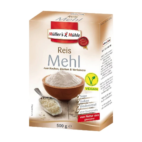 Müllers Mühle Reis Mehl zum Kochen Backen und Verfeinern 500g