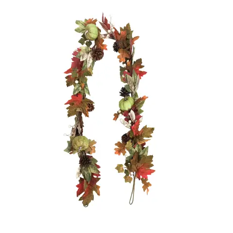 Daisy Darcy 6ft Autumn Pumpkin Garland with Natural Material Pinecone