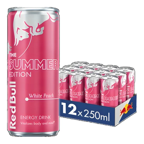 Red Bull Zomereditie Witte Perzik Energiedrank - 12 x 250 ml