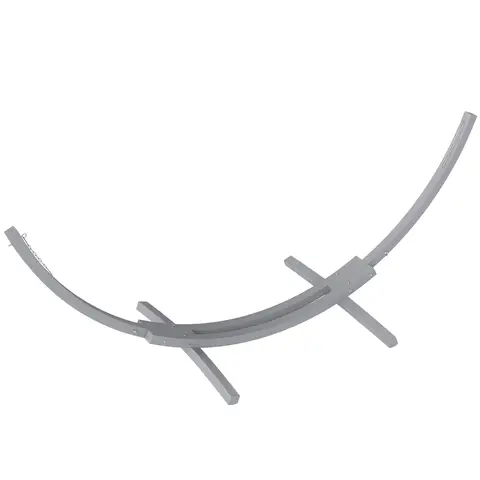 Outsunny 3(m) Wooden Hammock Stand, 1 Person Hammock Frame with Chain and Safety Buckles, Pine Wood Arc Stand for Garden, Patio, Outdoor and Indoor, Grey