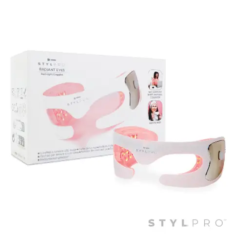 STYLPRO Radiant Eyes Red LED Light Goggles – Anti-Ageing Eye Treatment for Fine Lines, Wrinkles & Dark Circles, RG01A