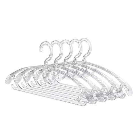 JORDAN&JUDY Household Transparent Non-Slip Plastic Hanger Anti-Slip No Shoulder Bumps 20 pcs