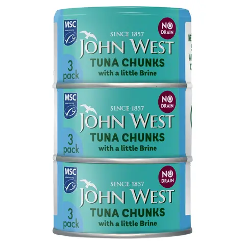 John West No Drain Tuna Chunks In Brine 3 X 100g