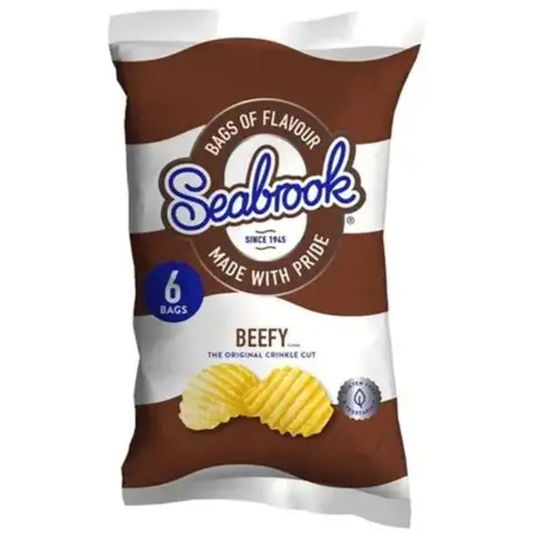 Seabrook Beefy Crisps 6 × 25g