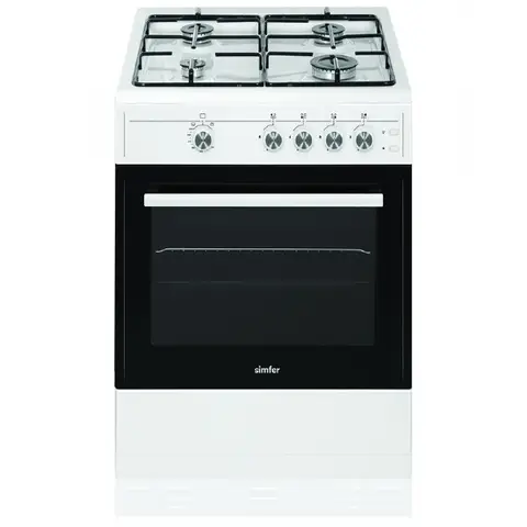 Simfer SIM61GW 60cm Freestanding Single Cavity Gas Cooker - 62L - White - A Rated