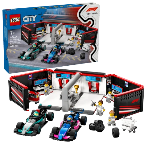 LEGO City 60444 F1 Garage & Mercedes-AMG & Alpine Cars Set