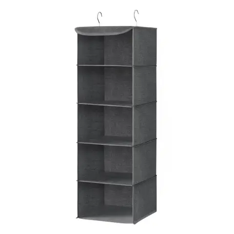 SONGMICS Hanging Closet Organizer, 30x30x90cm, Set of 2, Grey