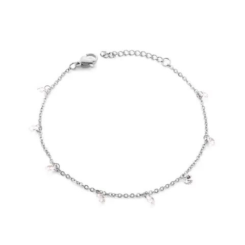 Diamonte Bracelet - Stainless Steel 17cm long - 8x 4mm Diamontes