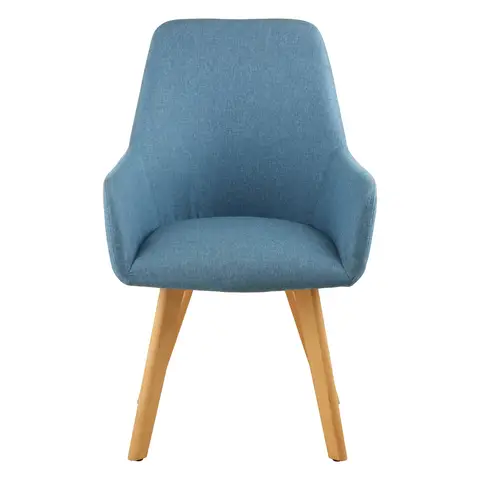 Interiors by Premier Dining Chair with Arms Stockholm Beechwood Legs Sky Blue/Natural