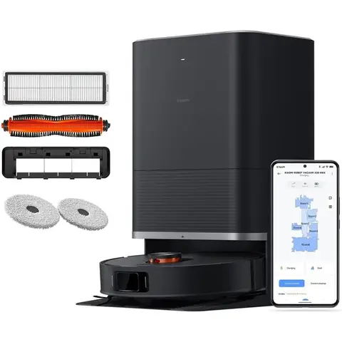 Xiaomi Roborock X20 Max – 8000 Pa Saugkraft, Doppelmoppsystem mit Heißwasserreinigung und Trocknung, 75 Tage Staubkapazität, 4 Reinigungsmodi und 5200 mAh Akku für intelligente, gründliche Reinigung.