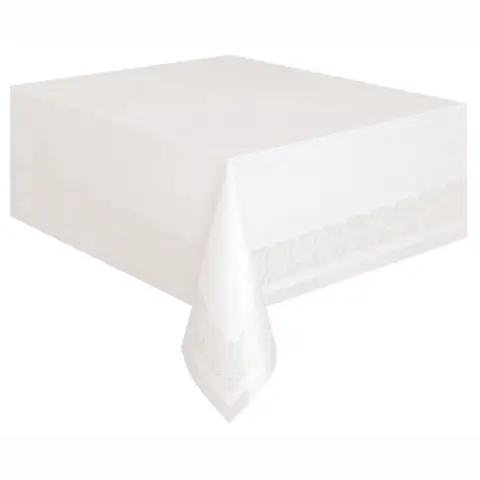 Unique Paper-Poly Table Cover, White, 1.37 x 2.74m