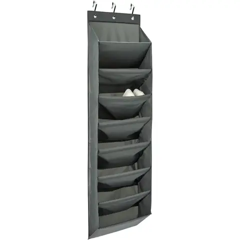 ANQI 8 Tier Over the Door Shoe Organizer, Dark Grey