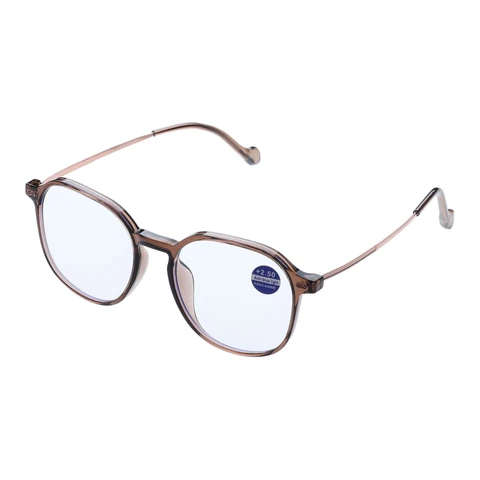 Lunettes de lecture à monture complète 200d Marron thé transparent, Style classique, Lunettes de lecture unisexes, Simples et durables, Essentielles pour le bureau et la maison