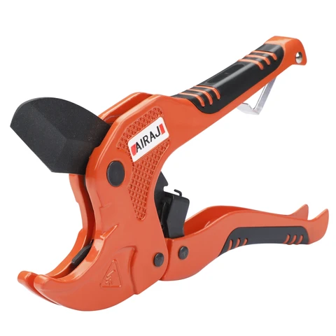 AIRAJ 42mm PVC Pipe Cutter with Ratchet High Carbon Steel SK-5 Cutting Outside Diameter 42mm PVC/CPVC/PE-X/PE/PP-R with Non-Slip Handle
