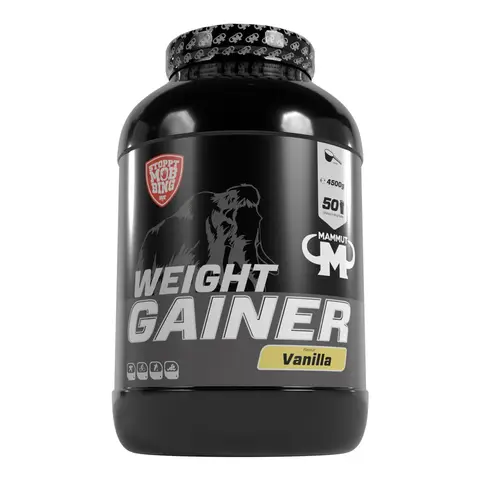 Mammut Nutrition Crash Weight Gainer Pulver Vanilla – 4,5 kg – 518 kcal/Shake für Gewichtszunahme – 80% Kohlenhydrate – 4-Komponenten Protein – Ideal für Ausdauer- und Leistungssportler