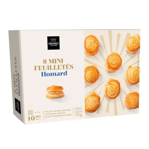 ERHARD 8 Mini feuilletés saveur homard - 110 g