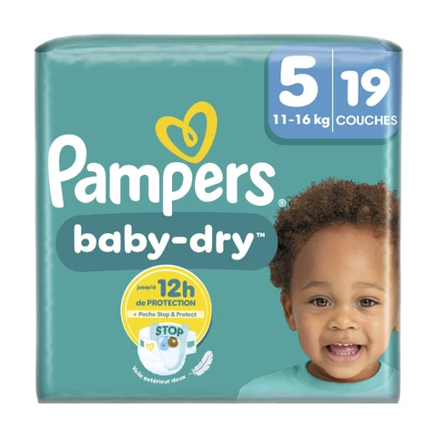 PAMPERS BABY DRY Couches Taille 5 x19