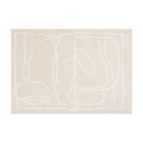ochama x J.ZAO Tapis de salon en faux cachemire super doux, moderne, simple et polyvalent
