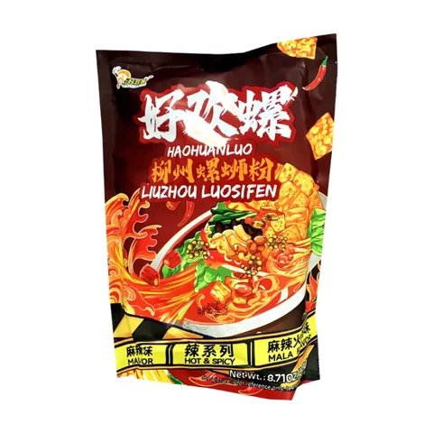 Hao Huan Luo, nouilles de coquillages de Liuzhou au goût de fondue pimentée, 247 grammes
