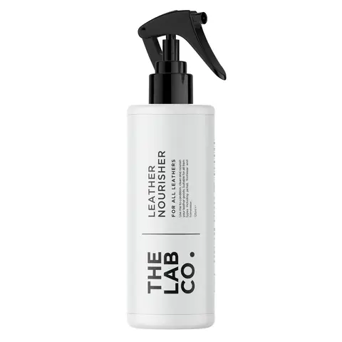 The Lab Co. Leather Nourisher 125ml. A multi-purpose cleaner to condition and nourish leather handbags, jackets, shoes, trainers and sneakers. Contains beeswax.