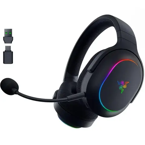 Razer Barracuda X Chroma Casque gaming sans fil avec éclairage RGB et SmartSwitch Dual Wireless - Noir