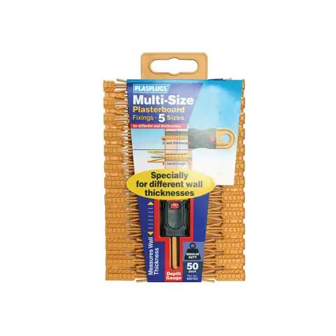 PLASPLUGS Multi-Size Plasterboard Fixings (50)
