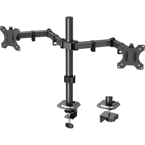 Monitor Mount 2 Monitors for 13-32 Inch LED/LCD Screen from VESA 75/100, Dual Monitor Mount Tilting 160° Swivel 180° Height Adjustable Monitor Arm Desk 8 kg per Arm