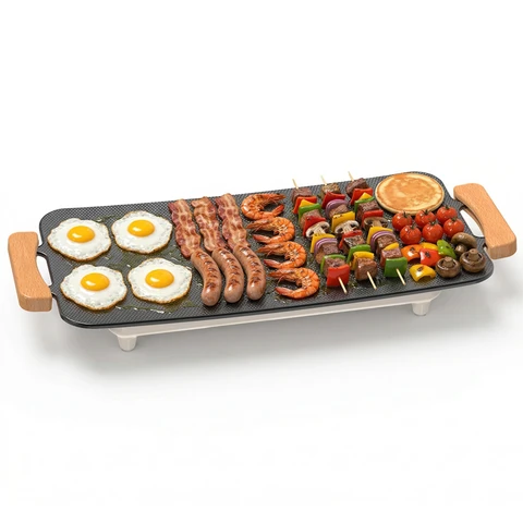 WOOX Aluminium-Elektrogrill 1360 W mit Antihaftbeschichtung