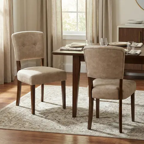 Dining Chairs Oakridge Beige/Walnut 2pcs