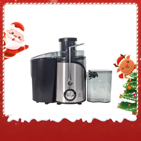 WOOX Extracteur de Jus 600 W avec centrifugeuse à large ouverture 7 cm en acier inoxydable et sans BPA - Noir