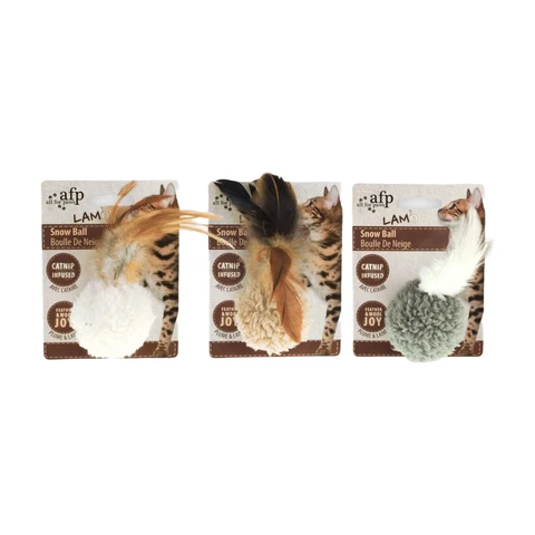  AFP Balle à Neige avec Plumes et Herbe à Chat (Assortiment)