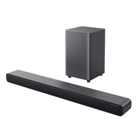 TCL S55HE Soundbar 2.1 Kanal mit kabellosem Subwoofer, 220W Heimkinolautsprecher, Dolby Atmos, DTS Virtual:X, Klangexpansion, Bluetooth 5.3, HDMI eARC, USB, optischer Eingang, wandmontierbar